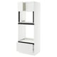 White SEKTION kitchen unit: three compartments, two open shelves, one drawer; sleek, modern design.