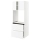 A white ikea SEKTION kitchen cabinet with a minimalist design, featuring drawer and shelf storage.