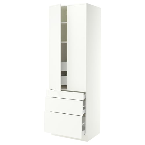 SEKTION / MAXIMERA High cab w 2 drs/3 fronts/5 drawers, white/Aspudden matte white, 30x24x90 "