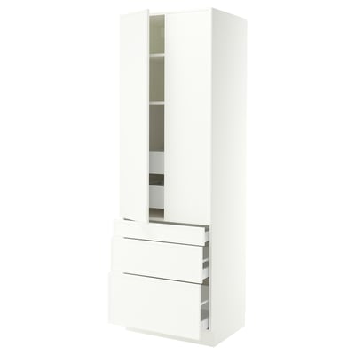SEKTION / MAXIMERA High cab w 2 drs/3 fronts/5 drawers, white/Aspudden matte white, 30x24x90 "