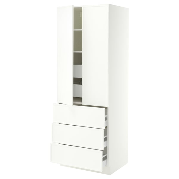 SEKTION / MAXIMERA High cab w 2 drs/3 fronts/5 drawers, white/Aspudden matte white, 30x24x80 "
