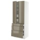 SEKTION kitchen unit: high gloss dark grey-brown with handle-less doors, three drawers, sleek design.