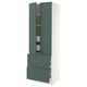 SEKTION / MAXIMERA High cab w 2drs/2 fronts/4 drawers, white/Aspudden dark gray-green, 30x24x90 "