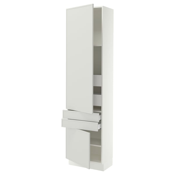 SEKTION / MAXIMERA High cab w 2drs/2 fronts/4 drawers, white/Aspudden light gray, 24x15x90 "