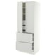 SEKTION / MAXIMERA High cab w 2drs/2 fronts/4 drawers, white/Aspudden light gray, 30x24x80 "