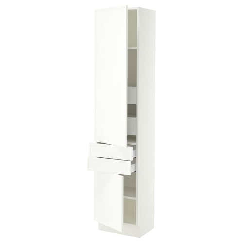 SEKTION / MAXIMERA High cab w 2drs/2 fronts/4 drawers, white/Aspudden matte white, 18x15x80 "