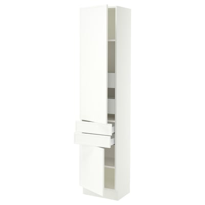 SEKTION / MAXIMERA High cab w 2drs/2 fronts/4 drawers, white/Aspudden matte white, 18x15x80 "