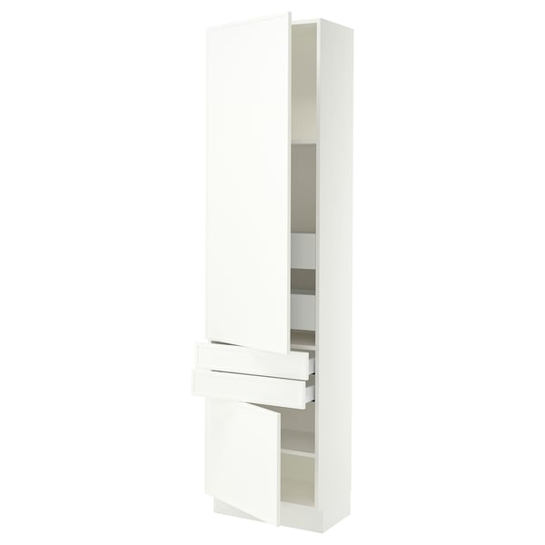 SEKTION / MAXIMERA High cab w 2drs/2 fronts/4 drawers, white/Aspudden matte white, 24x15x90 "