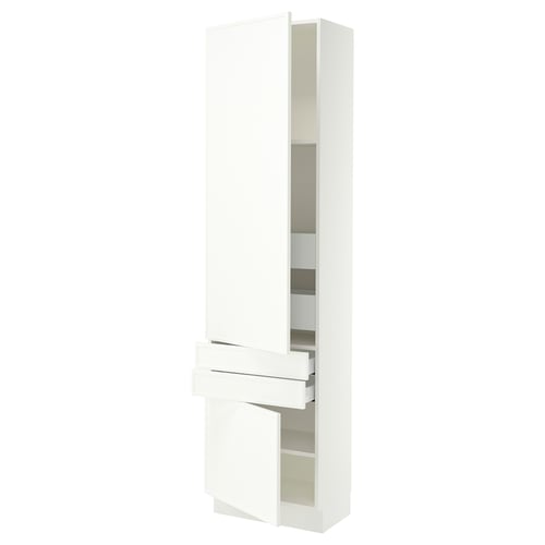 SEKTION / MAXIMERA High cab w 2drs/2 fronts/4 drawers, white/Aspudden matte white, 24x15x90 "