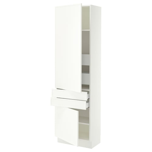 SEKTION / MAXIMERA High cab w 2drs/2 fronts/4 drawers, white/Aspudden matte white, 24x15x80 "