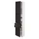 White SEKTION cabinet with dark stained doors, bevelled edges, soft-close drawers.