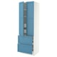 SEKTION / MAXIMERA High cab w 2drs/2 fronts/4 drawers, white/Lerhyttan blue, 30x24x90 "