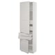 White SEKTION kitchen cabinet with grey fronts, doors, and drawers for ample storage.