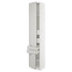 White SEKTION kitchen cabinet with shelves and drawers.