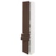 SEKTION kitchen unit, dark brown wood, white frame, tall cabinet, adjustable shelves.