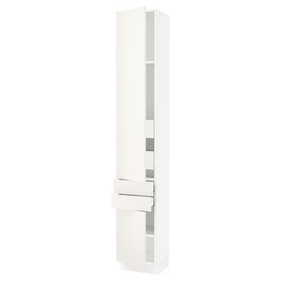 White SEKTION kitchen cabinet, sleek, modern, glossy finish, rectangular shape.