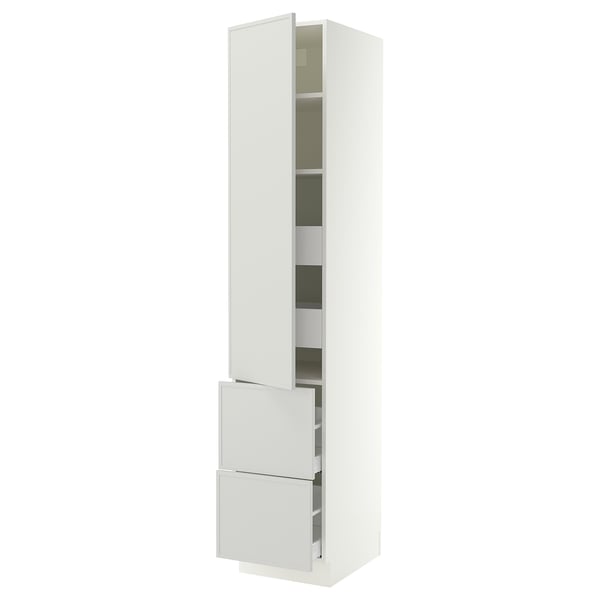 SEKTION / MAXIMERA High cab w door/2 fronts/4 drawers, white/Aspudden light gray, 18x24x90 "