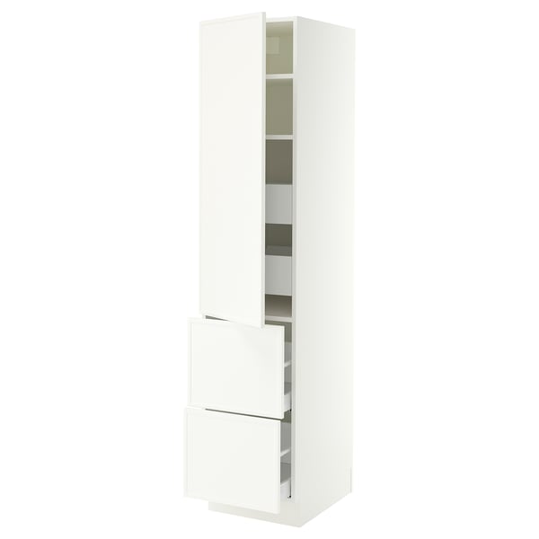 SEKTION / MAXIMERA High cab w door/2 fronts/4 drawers, white/Aspudden matte white, 18x24x80 "
