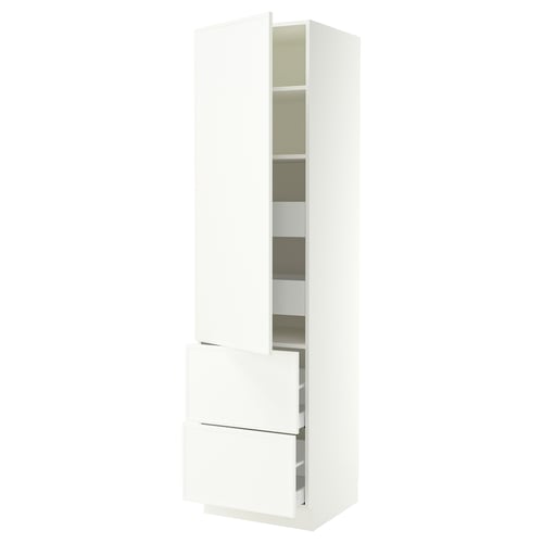 SEKTION / MAXIMERA High cab w door/2 fronts/4 drawers, white/Aspudden matte white, 24x24x90 "