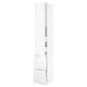 Modern white SEKTION cabinet with minimalist voxtorp design, featuring adjustable shelves and integrated handles.