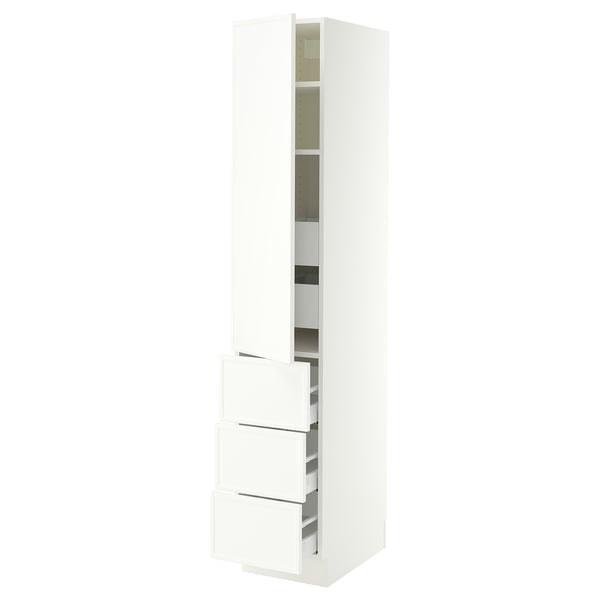 SEKTION / MAXIMERA High cab w door/3 fronts/5 drawers, white/Aspudden matte white, 15x24x80 "