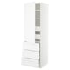 White SEKTION kitchen cabinet with drawers and shelves.