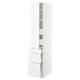 White SEKTION kitchen cabinet with shelves and drawers, modern design.