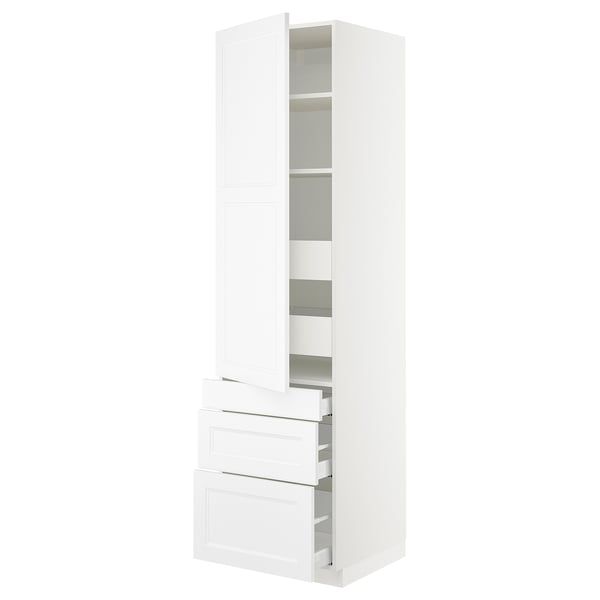SEKTION kitchen cabinet with shelves and drawers. Modern design, fiberboard doors, sturdy frame.