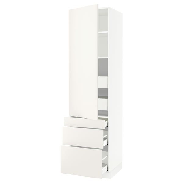 Ikea SEKTION kitchen cabinet - tall, white, modern with silver handles.