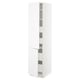 SEKTION white kitchen cabinet with adjustable shelves, two open doors, modern design.