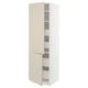 SEKTION beige kitchen cabinet with adjustable shelves and left-opening door.