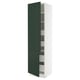 SEKTION kitchen cabinet, green, white trim, tall, adjustable shelves, modern design.