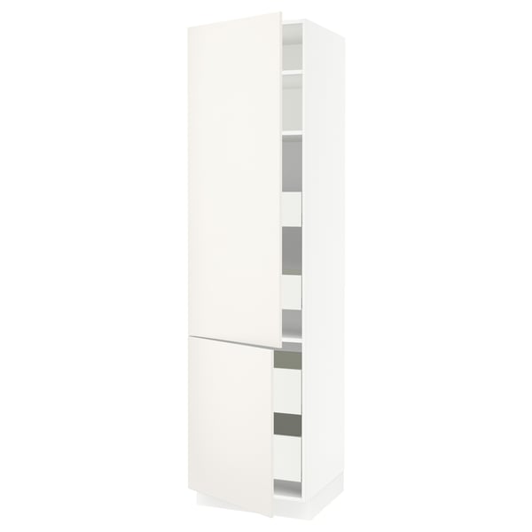 SEKTION kitchen cabinet, white. Tall, square, modern design with adjustable shelves.