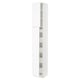SEKTION white cabinet with subtle grain, tall and slim, four shelves behind door.