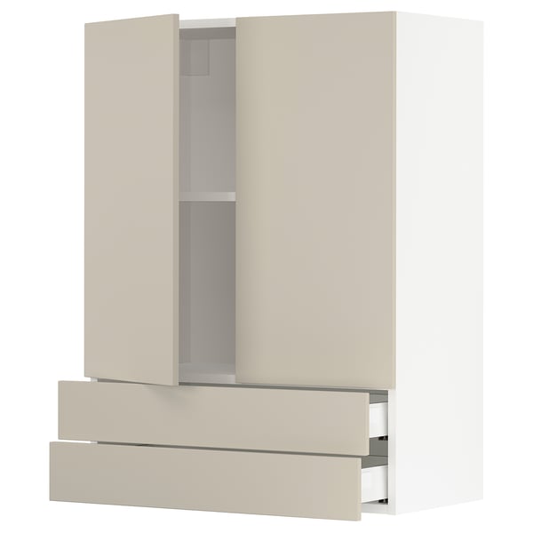 Ikea SEKTION kitchen cabinet with havstorp beige doors, square shape, smooth finish.