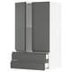 A grey SEKTION kitchen cabinet with integrated handles and adjustable shelves.