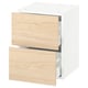 White SEKTION kitchen cabinet with light ash wood drawers.