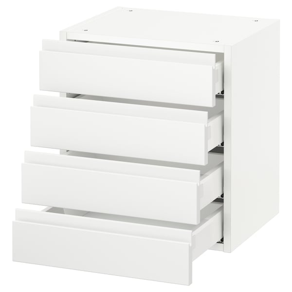 White ikea SEKTION kitchen cabinet with four full-extension drawers.