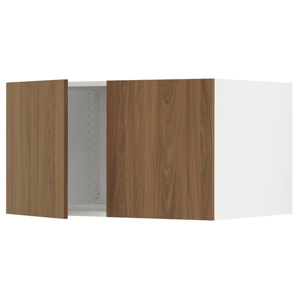 SEKTION walnut cabinet, modern wood grain finish, rectangular shape, smooth surfaces, two doors, adjustable shelves.