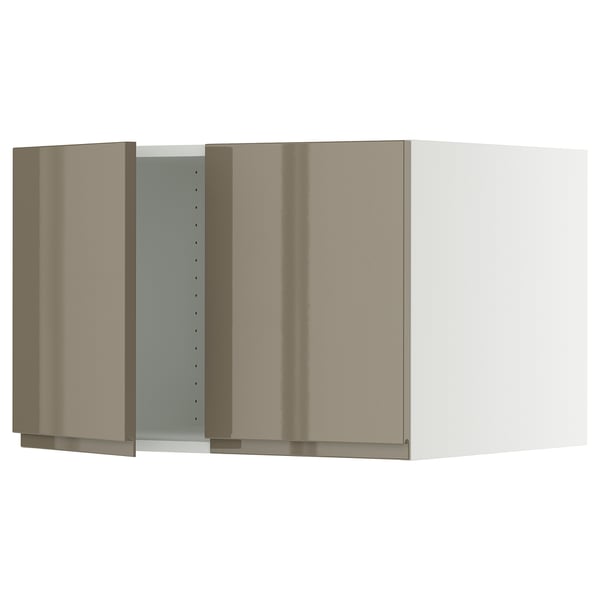 SEKTION dark grey-brown kitchen cabinet with handles, sleek design, fiberboard door with plastic finish.