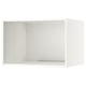 White wall-mounted kitchen cabinet, rectangular, perforated back panel for ventilation.
