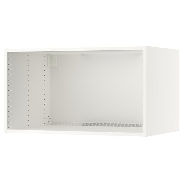 SEKTION white wall cabinet for refrigerator/freezer, rectangular shape with ventilation cuts, part of metod kitchen system.