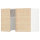 Wooden kitchen cabinet with light ash finish, featuring two openable doors and a shelf inside.