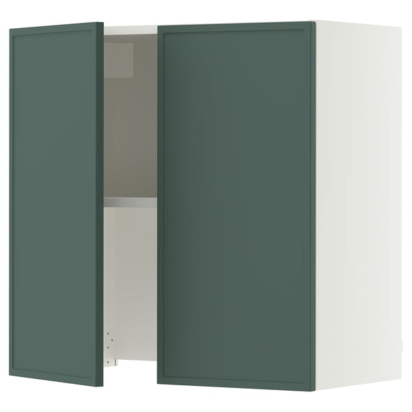 SEKTION Wall cab w built-in range hood, white/Aspudden dark gray-green, 30x15x30 "