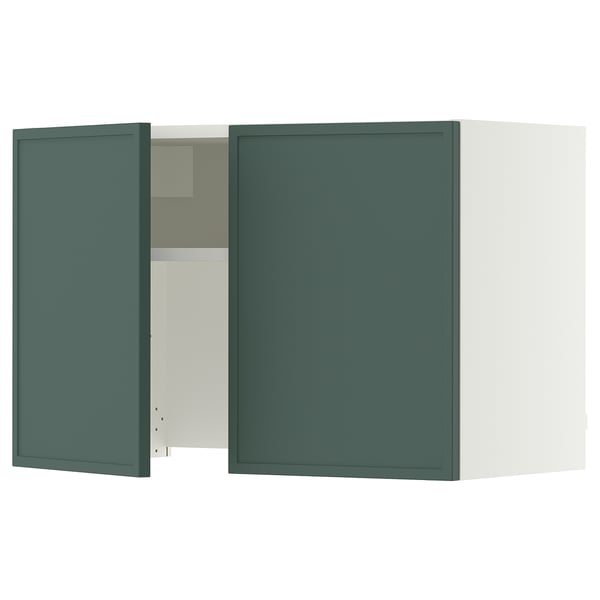 SEKTION Wall cab w built-in range hood, white/Aspudden dark gray-green, 30x15x20 "