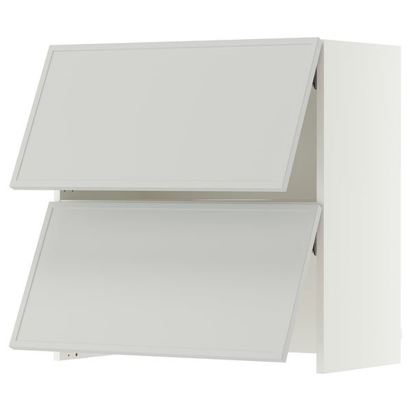 SEKTION Wall cab w built-in range hood, white/Aspudden light gray, 30x15x30 "