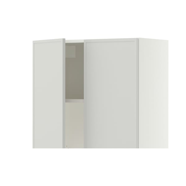 SEKTION Wall cab w built-in range hood, white/Aspudden light gray, 30x15x30 "