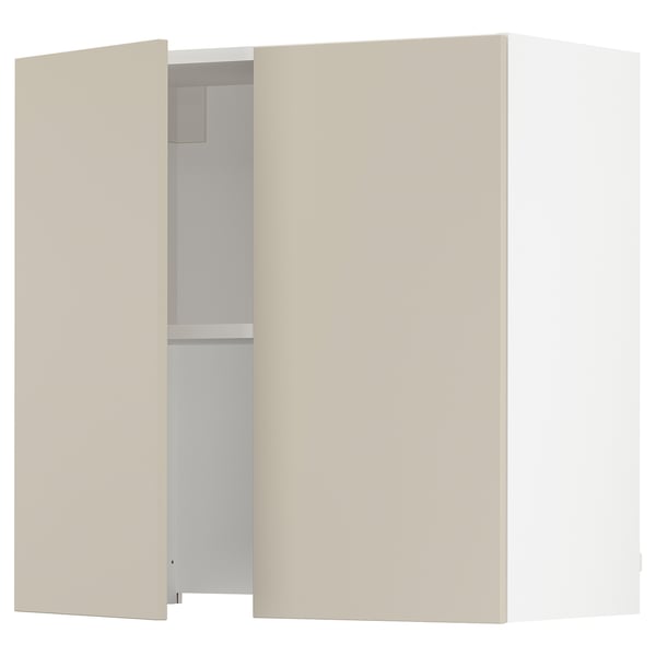 Beige SEKTION kitchen cabinet, modern design with adjustable shelf.