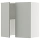 A grey SEKTION kitchen cabinet with one door open, revealing an empty interior with adjustable shelves. The cabinet has a modern, clean design.