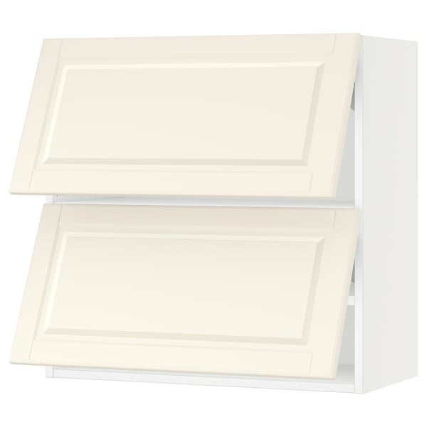 SEKTION off-white kitchen cabinets with bevelled edges.